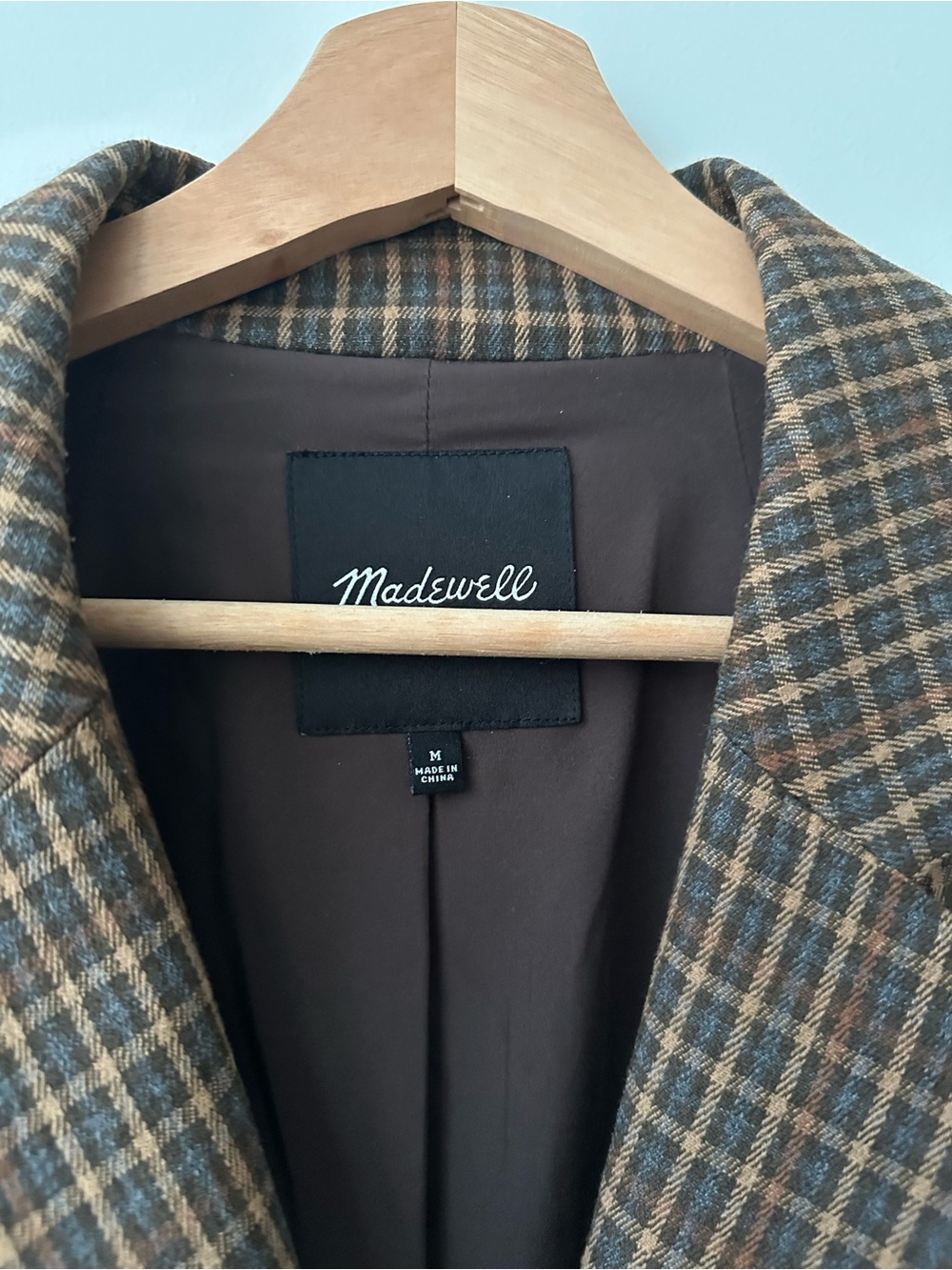 Madewell Brown Plaid Double-Breasted Blazer - Picture 3 of 4